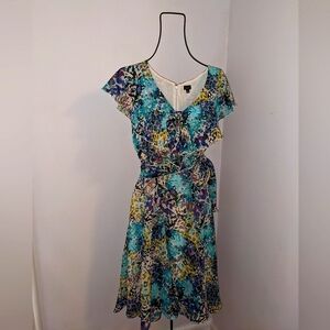 Floral print sundress with sash